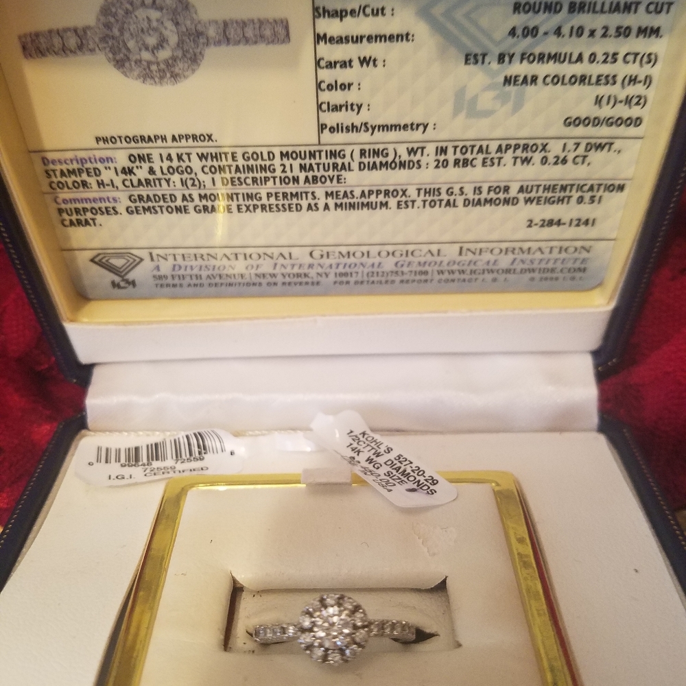 Diamond Engagement Ring 1/2kt White Gold IOB - Picture 4 of 6